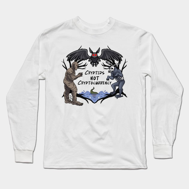 Cryptids not crypto currency Long Sleeve T-Shirt by swinku